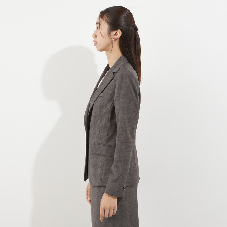 ソノタ（KONAKA用） 【Diana】【秋冬】ジャケット/グレー×チェック/ウォッシャブル＆ストレッチ グレー中間