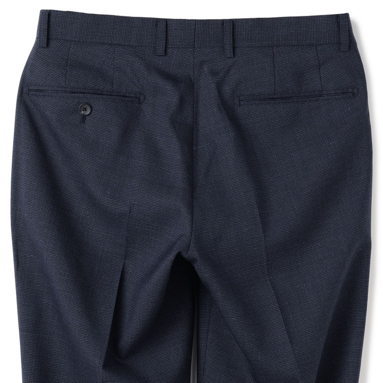 ＪＰ コンフォート 【JOHN PEARSE comfort】【春夏】2釦シングルスーツ ショートタック/ネイビー×千鳥柄/REAL NAVY/NEW ZEALAND WOOLSHOWER CLEAN/SustainaBee Wool/※裾上げ必要 青中間