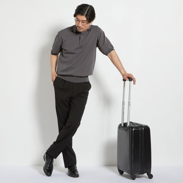 ジョンピアース 【JOHN PEARSE comfort navy】【半袖】ニットポロ/グレー グレー濃色