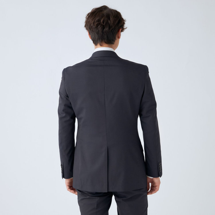 ＪＰセレクトライン 【JOHN PEARSE Black SELECT LINE】【春夏】2釦シングルスーツ/ネイビー×シャドーストライプ/SHOWER CLEAN/※裾上げ必要 紺中間