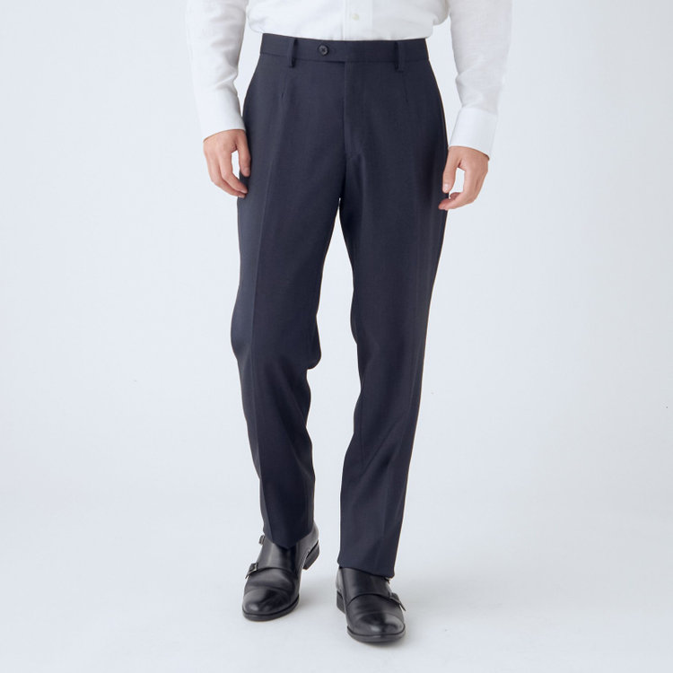 ＫＡＮＳＡＩＭＡＮ 【KANSAIMAN collection】【秋冬】2釦シングルスーツ ショートタック/ネイビー/SHOWER CLEAN/※裾上げ必要 紺中間