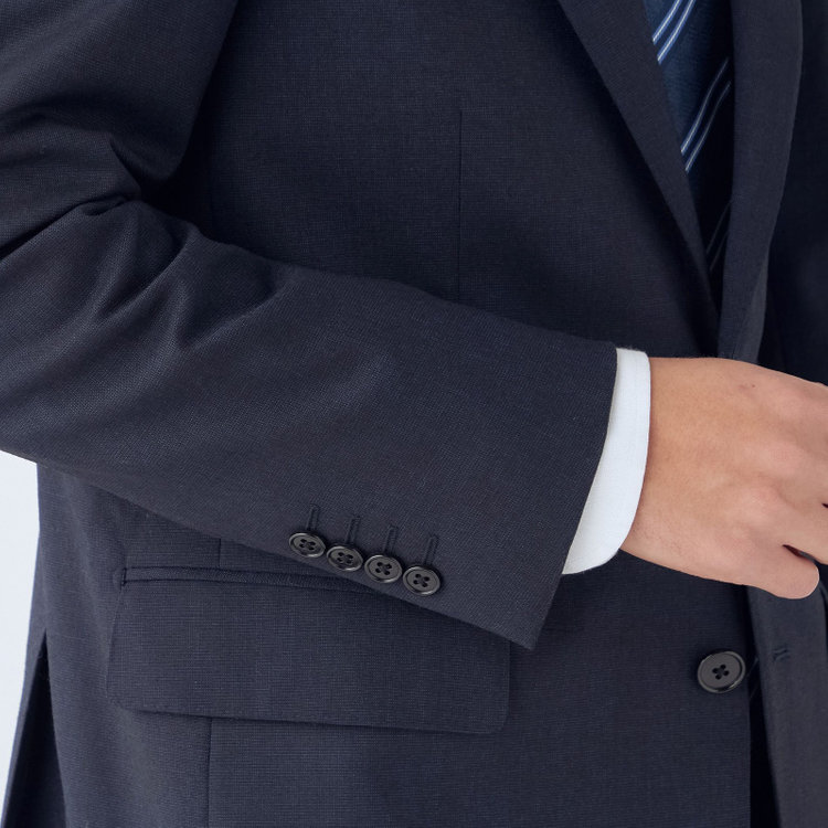 ＫＡＮＳＡＩＭＡＮ 【KANSAIMAN collection】【秋冬】2釦シングルスーツ ショートタック/ネイビー/SHOWER CLEAN/※裾上げ必要 紺中間
