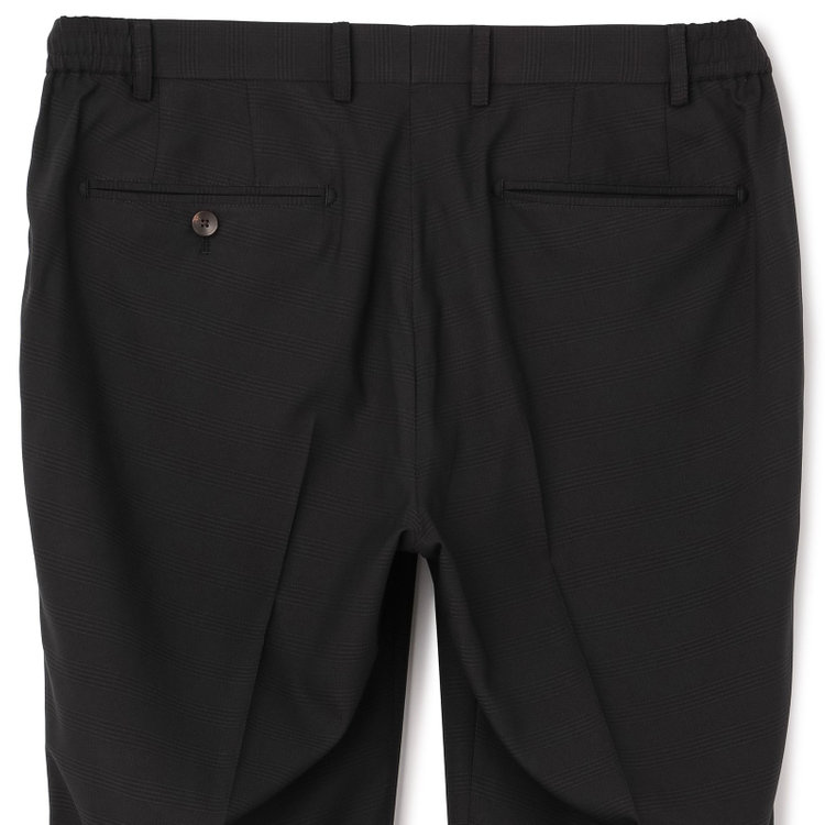ＪＰ コンフォート 【JOHN PEARSE comfort】【春夏】2釦シングルスーツ 1タック/ブラック×チェック/ウエストシャーリング/COOL MAX/※パンツ裾上げ済み仕様 黒