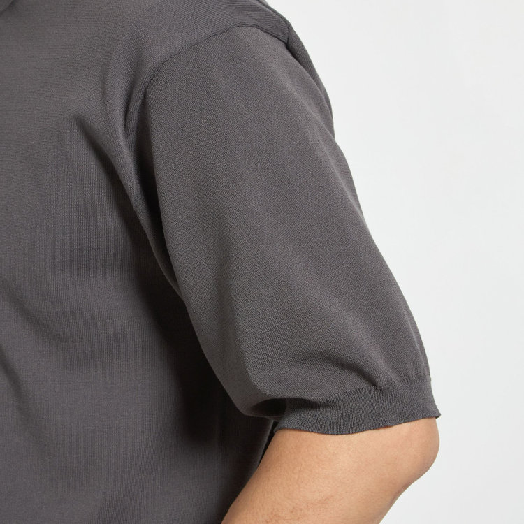 ジョンピアース 【JOHN PEARSE comfort navy】【半袖】ニットポロ/グレー グレー濃色