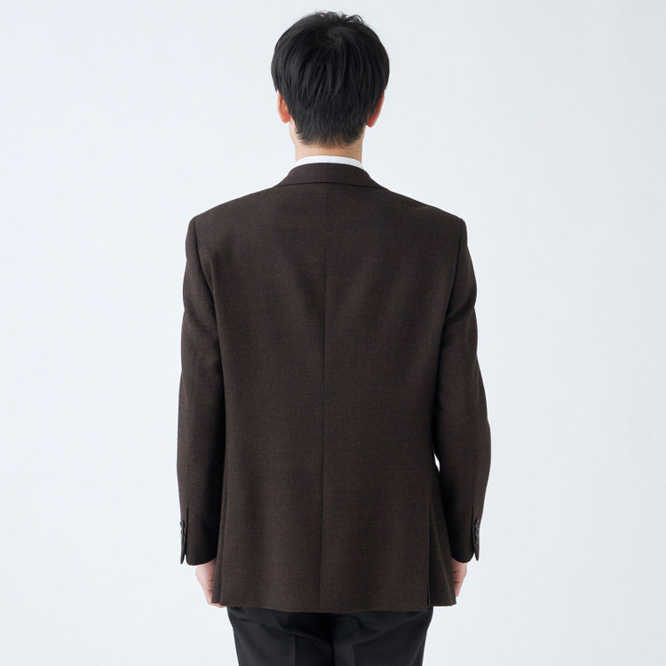 ドナートヴィンチ 【Donato Vinci Italy】【秋冬】ウール2釦シングルジャケット/ブラウン&ブラック×ハウンドトゥース/本水牛釦/Premium Quality JAPAN BISHU 茶濃色