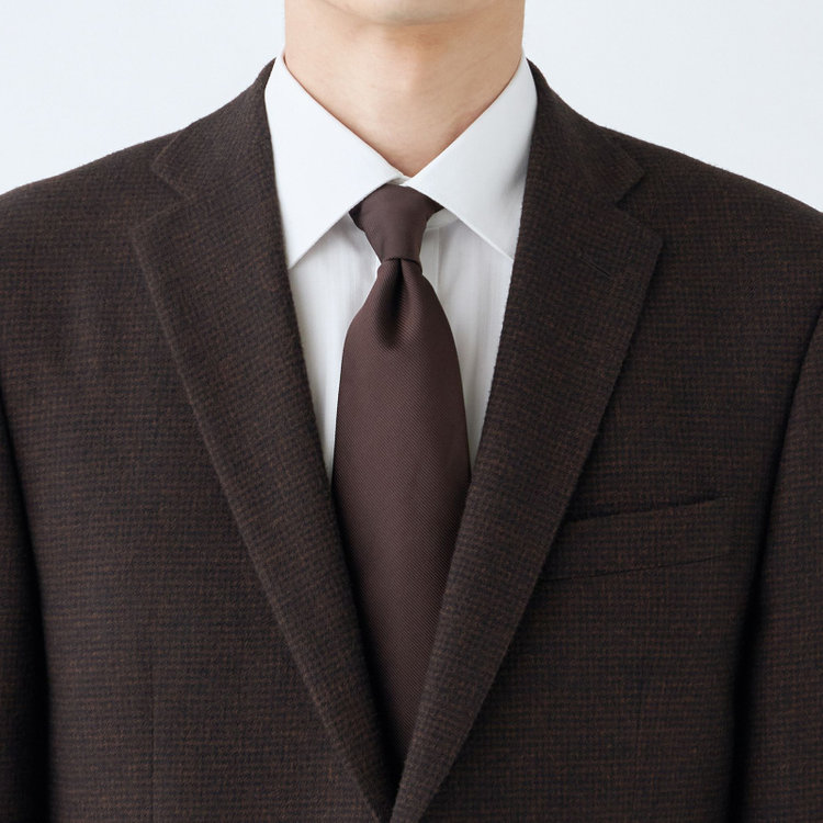 ドナートヴィンチ 【Donato Vinci Italy】【秋冬】ウール2釦シングルジャケット/ブラウン&ブラック×ハウンドトゥース/本水牛釦/Premium Quality JAPAN BISHU 茶濃色