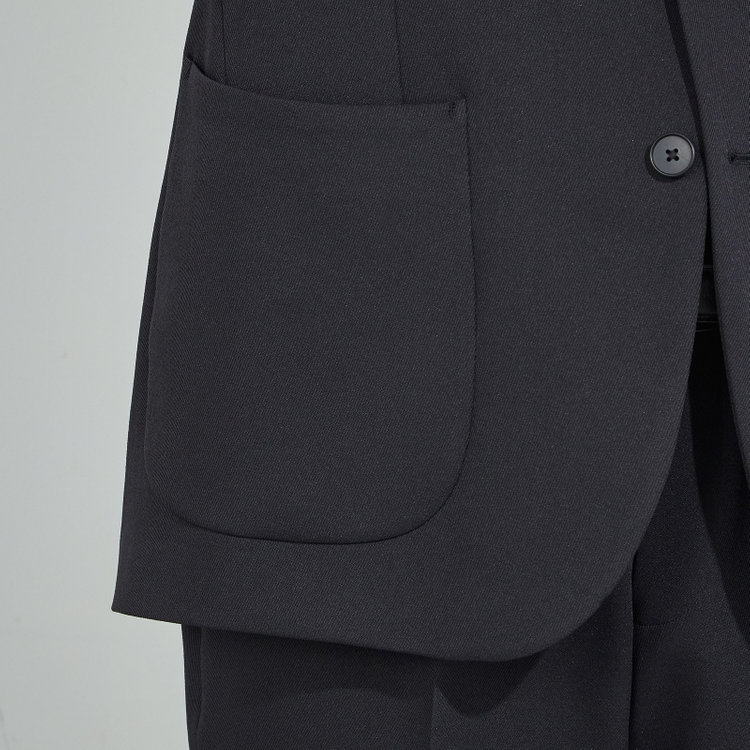 ハイスペックモーション 【HIGH SPEC MOTION】【秋冬】2釦シングルジャケット/ブラック/パッチポケット 黒