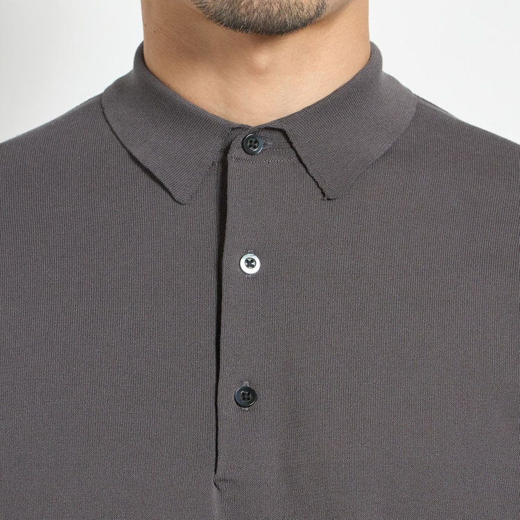 ジョンピアース 【JOHN PEARSE comfort navy】【半袖】ニットポロ/グレー グレー濃色