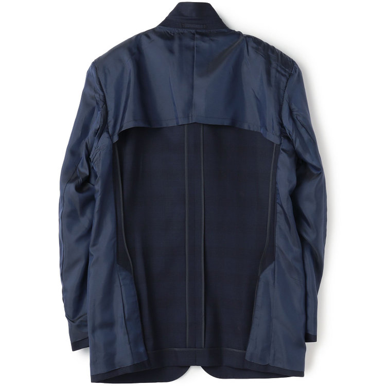 ＫＡＮＳＡＩＭＡＮ 【KANSAIMAN collection】【春夏】Real navy collection / ネイビー×チェック/ 2釦ワンタック/ シャワークリーン/ シロセット ※裾直し必要 紺中間