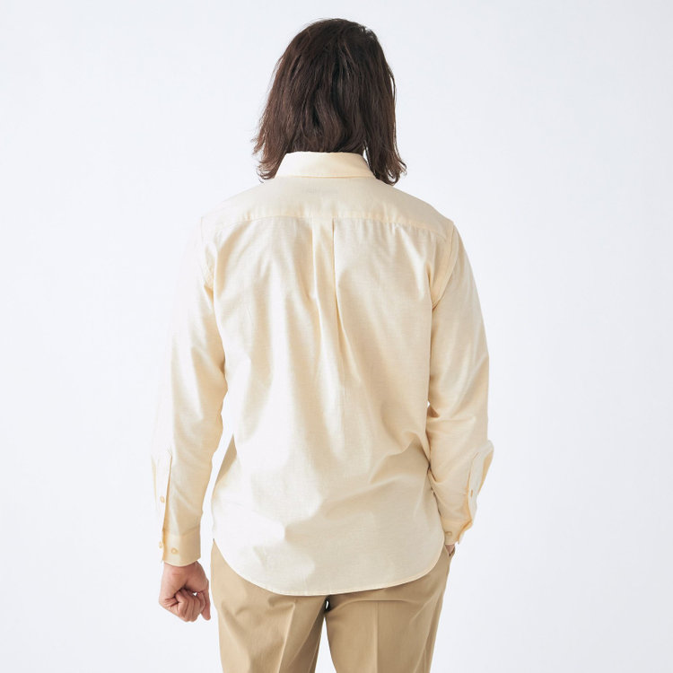 スタンリーブラッカ 【stanley blacker】【長袖】ストレッチオックスボタンダウンシャツ/イエロー 黄中間
