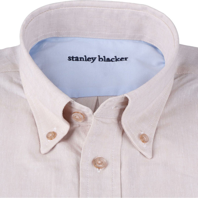 スタンリーブラッカ 【stanley blacker】【長袖】ボタンダウンシャツ/ベージュ×シャンブレー ベージュ系(薄茶)
