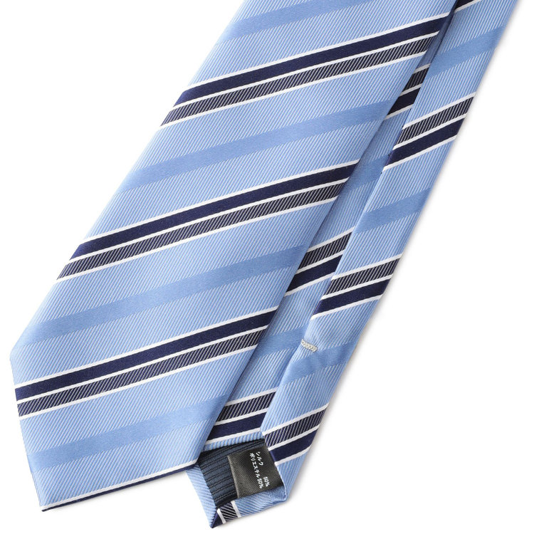 ジョンピアースブラック 【JOHN PEARSE Black】シルクブレンドストライプネクタイ 7.5cm幅/ブルー その他