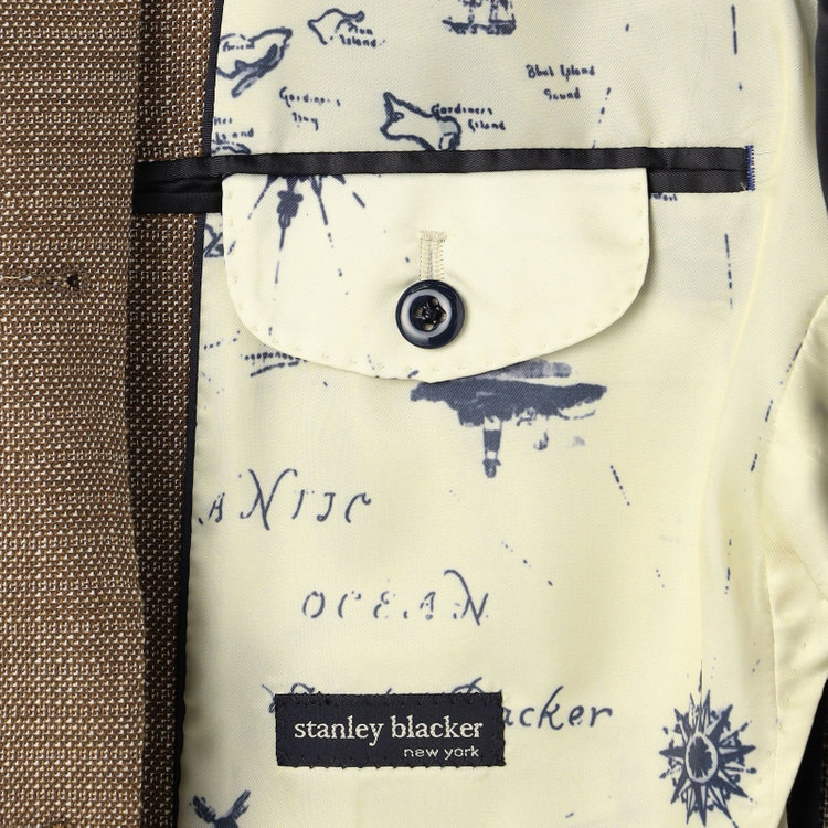 スタンリーブラッカ  【stanley blacker new york】【春夏】3釦段返りジャケット/ブラウン 茶中間