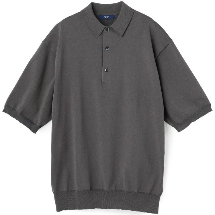 ジョンピアース 【JOHN PEARSE comfort navy】【半袖】ニットポロ/グレー グレー濃色