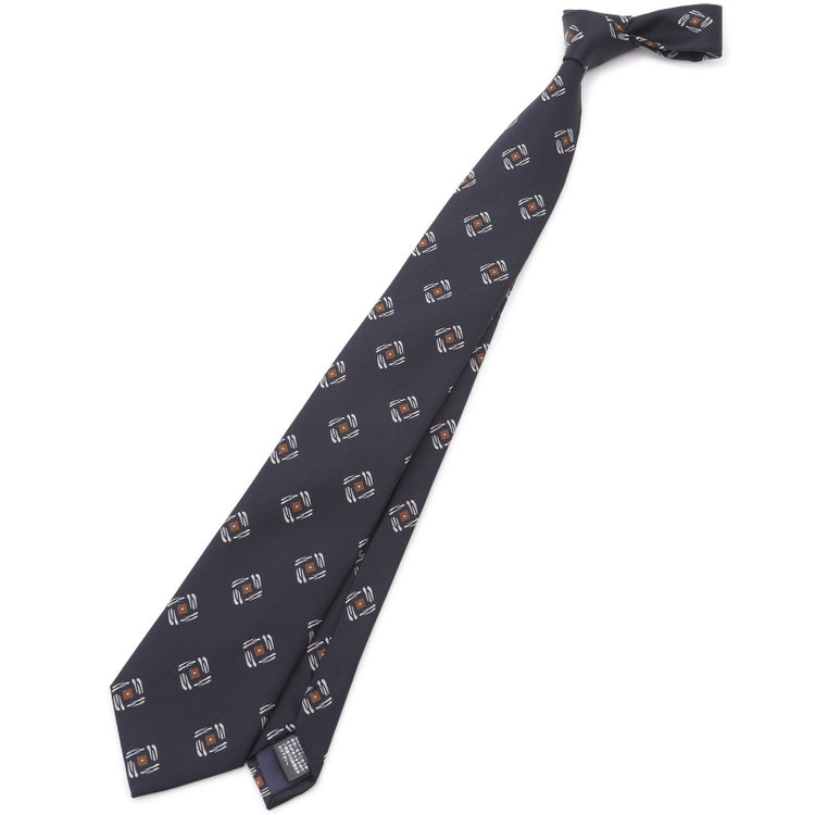 ジョンピアース 【JOHN PEARSE White】シルクブレンド小紋柄ネクタイ8.0cm幅/ネイビー その他
