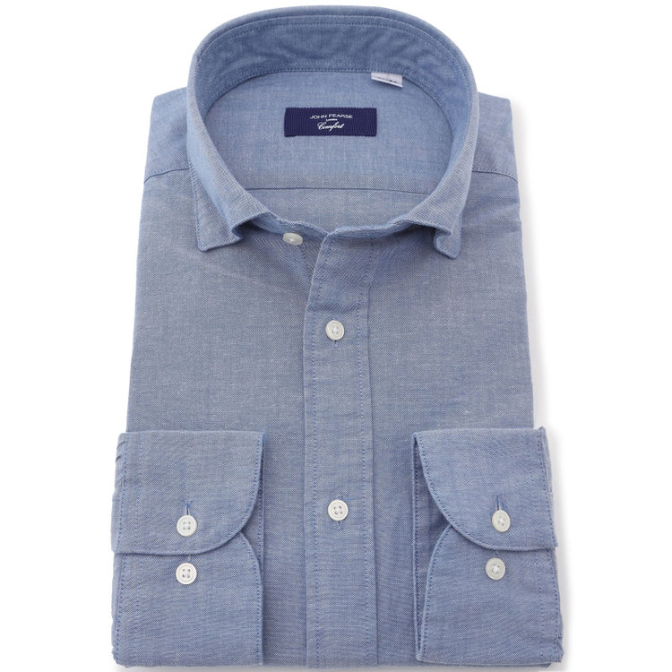 ＪＰコンフォート ネイビー 【JOHN PEARSE comfort navy】【STYLISH】【形態安定】スナップダウンワイシャツ/ブルー 青濃色