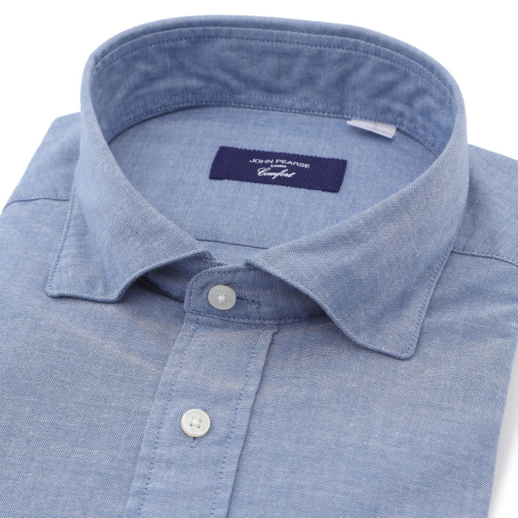 ＪＰコンフォート ネイビー 【JOHN PEARSE comfort navy】【STYLISH】【形態安定】スナップダウンワイシャツ/ブルー 青濃色