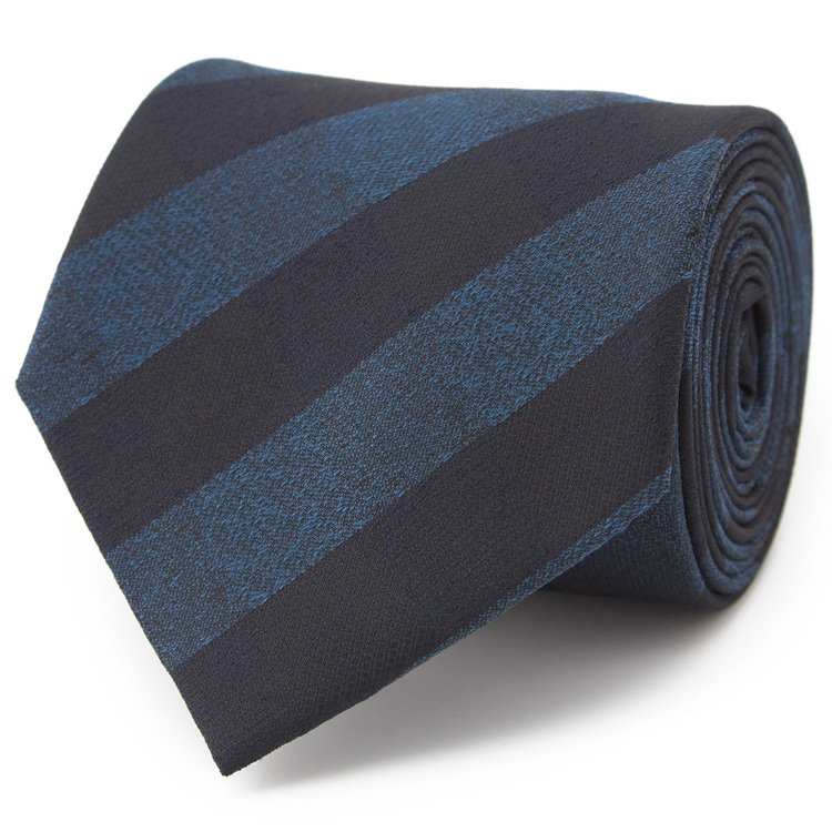 ジョンピアース 【JOHN PEARSE White】シルクポリエステルストライプ柄ネクタイ/8.0㎝幅/ネイビー その他