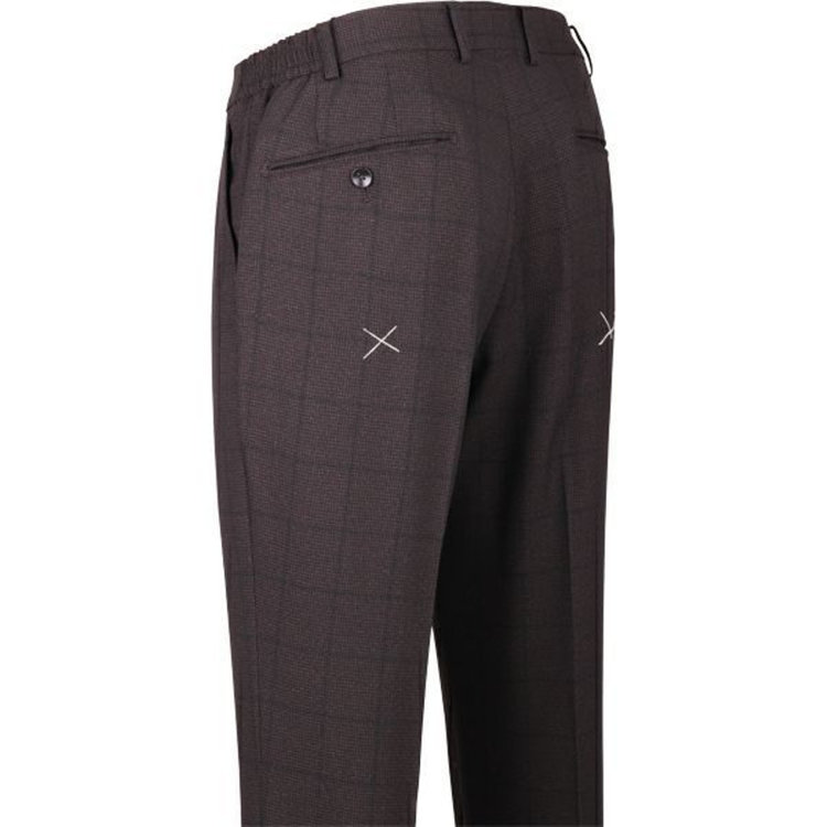 ＪＰ コンフォート 【JOHN PEARSE comfort】【秋冬】2釦シングルスリーピーススーツ ショートタック/ブラウン×チェック/ULTRA MOVE ブラウン系(茶)