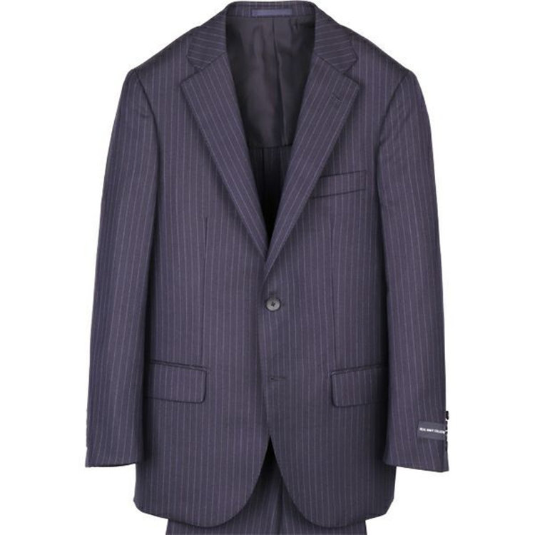 ドナートヴィンチウォモ 【Donato Vinci Italy UOMO】【秋冬】2釦シングルスーツ 0タック/ネイビー×ストライプ/REAL NAVY COLLECTION/NEW ZEALAND LIMITED WOOL ネイビー系(紺)