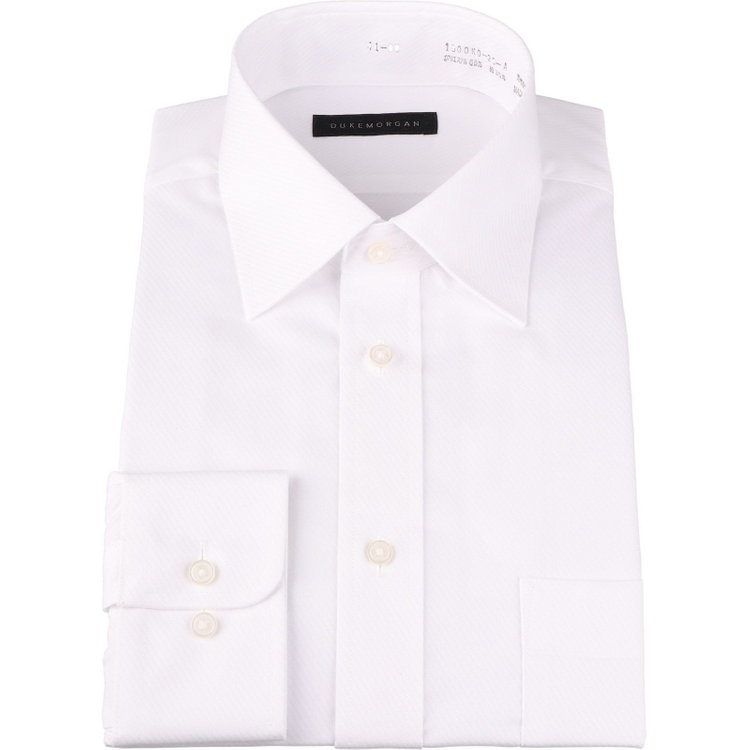 ＤＵＫＥ ＭＯＲＧＡ 【DUKEMORGAN】ワイドカラードレスシャツ/ホワイト×ドビーツイツ ホワイト系(白)