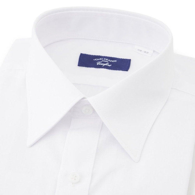 ＪＰコンフォート ネイビー 【JOHN PEARSE comfort navy】【STYLISH】【形態安定】レギュラーカラーワイシャツ/ホワイト 白