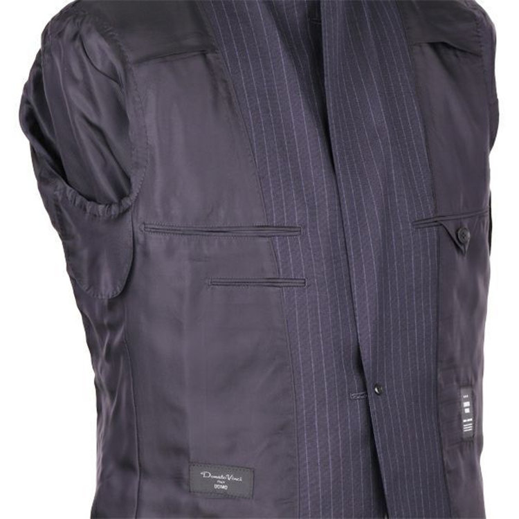 ドナートヴィンチウォモ 【Donato Vinci Italy UOMO】【秋冬】2釦シングルスーツ 0タック/ネイビー×ストライプ/REAL NAVY COLLECTION/NEW ZEALAND LIMITED WOOL ネイビー系(紺)