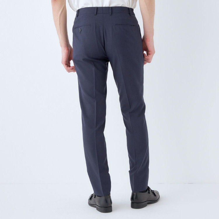 ＪＰ コンフォート 【JOHN PEARSE comfort】【春夏】2釦シングルスーツ ショートタック/ネイビー/パッチポケット/ウエストシャーリング仕様/※パンツ裾上げ済み仕様 紺濃色