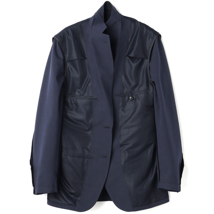 ＪＰ コンフォート 【JOHN PEARSE comfort】【春夏】2釦シングルスーツ ショートタック/ネイビー/パッチポケット/ウエストシャーリング仕様/※パンツ裾上げ済み仕様 紺濃色