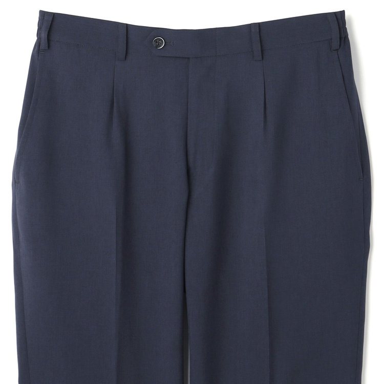 ＪＰ コンフォート 【JOHN PEARSE comfort】【春夏】2釦シングルスーツ ショートタック/ネイビー/パッチポケット/ウエストシャーリング仕様/※パンツ裾上げ済み仕様 紺濃色