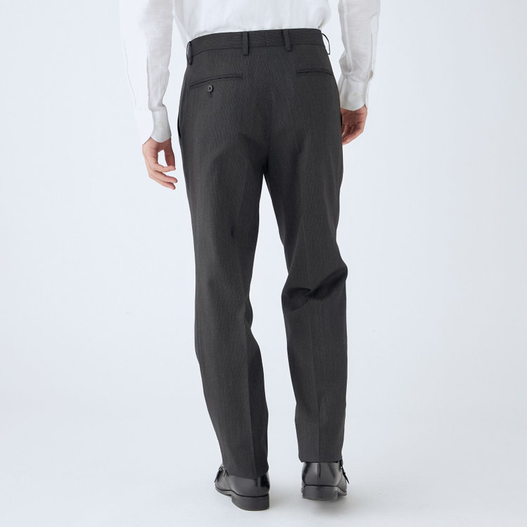 ＫＡＮＳＡＩＭＡＮ 【KANSAIMAN collection】【秋冬】2釦シングルスーツ ショートタック/グレー×ストライプ/SHOWER CLEAN/※裾上げ必要 グレー濃色