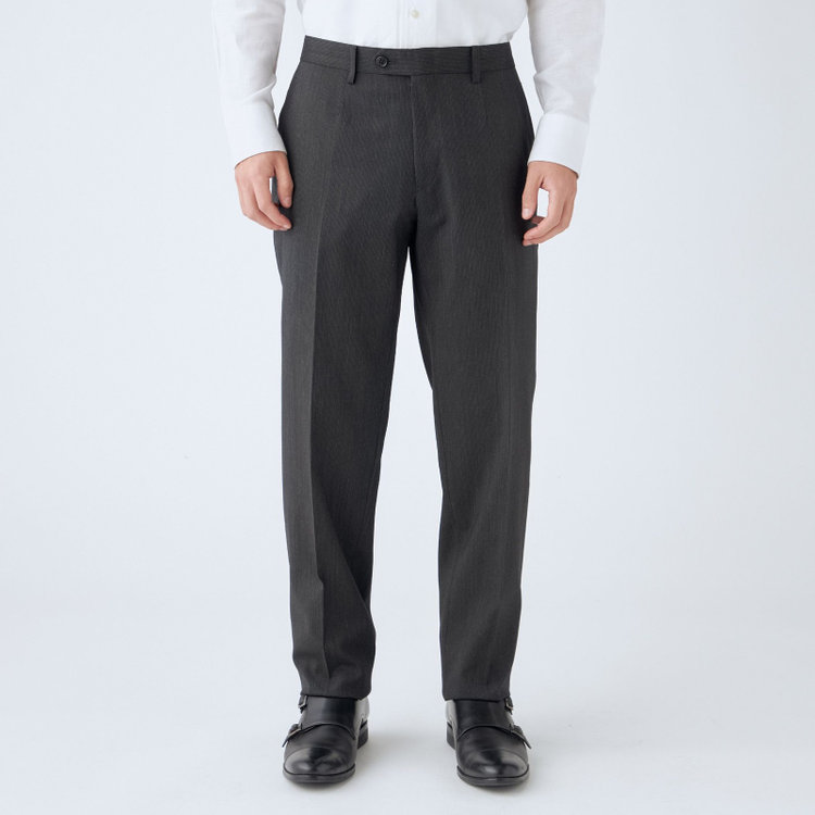 ＫＡＮＳＡＩＭＡＮ 【KANSAIMAN collection】【秋冬】2釦シングルスーツ ショートタック/グレー×ストライプ/SHOWER CLEAN/※裾上げ必要 グレー濃色