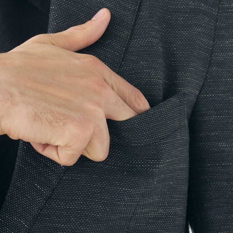 スタンリーブラッカ 【stanley blacker new york】【春夏】リネンミックス2釦シングルジャケット/カーキ×スラブ 緑濃色