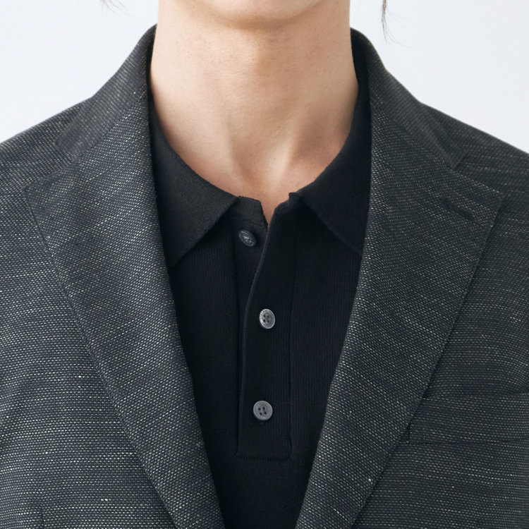 スタンリーブラッカ 【stanley blacker new york】【春夏】リネンミックス2釦シングルジャケット/カーキ×スラブ 緑濃色