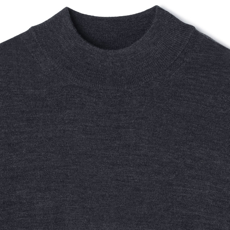 ＪＰコンフォート ネイビー 【JOHN PEARSE comfort navy】【秋冬】ハイネックセーター/ダークグレー/洗える×毛玉レス グレー濃色
