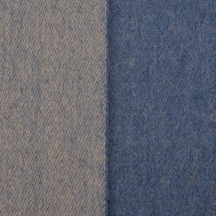 ソノタ（KONAKA用） カシミヤ100%マフラー/ブルー+ベージュ/ウォッシャブル/29.5cm×175cm 青中間