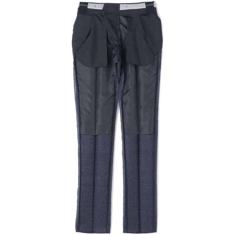 ＪＰコンフォート ネイビー 【JOHN PEARSE comfort navy】【春夏】ショートタックパンツ/ネイビー×チェック/ウエストシャーリング仕様/ULTRA MOVE/※裾上げ必要 紺中間