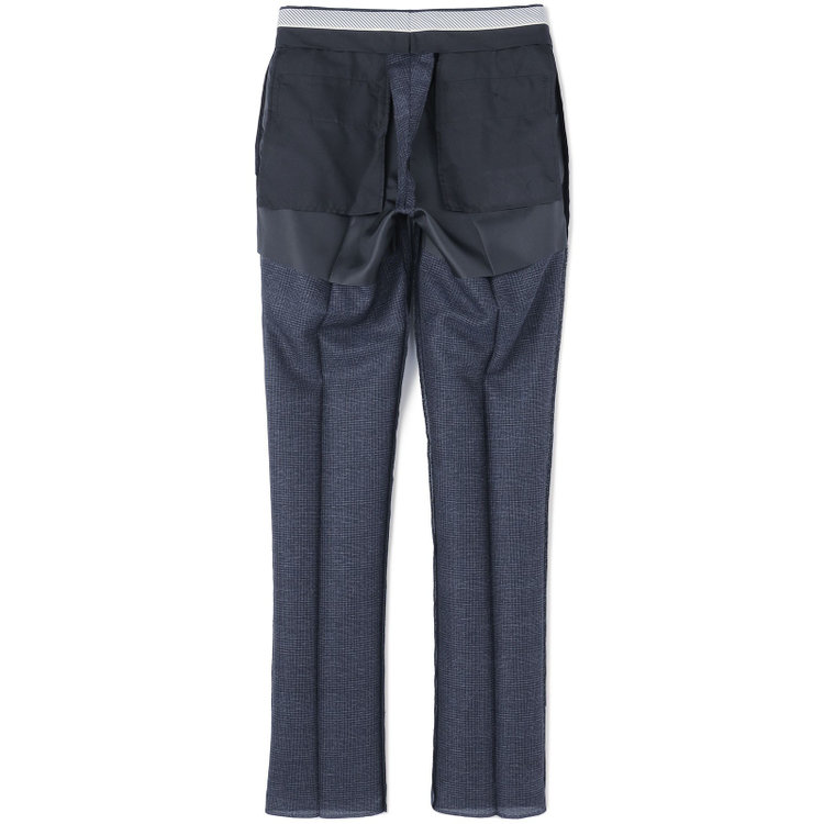 ＪＰコンフォート ネイビー 【JOHN PEARSE comfort navy】【春夏】ショートタックパンツ/ネイビー×チェック/ウエストシャーリング仕様/ULTRA MOVE/※裾上げ必要 紺中間