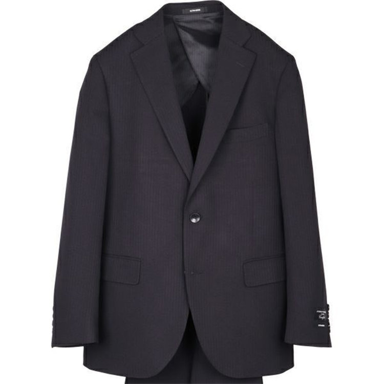 ＪＰ コンフォート 【JOHN PEARSE comfort】【秋冬】2釦シングルスーツ ショートタック/ブラック×ストライプ/ULTRA MOVE ブラック系(黒)