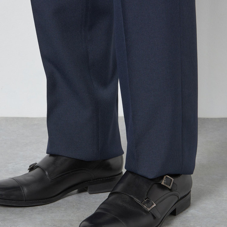 ハイスペックモーション  【HIGH SPEC MOTION】【年間】ポリエステル 1タックパンツ・スラックス/ネイビー/ウォッシャブル/※裾直し必要 紺濃色