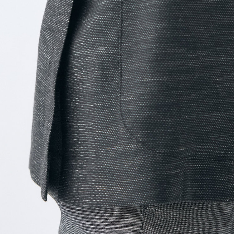 スタンリーブラッカ 【stanley blacker new york】【春夏】リネンミックス2釦シングルジャケット/カーキ×スラブ 緑濃色