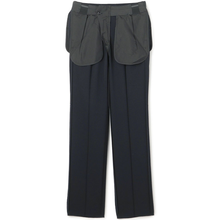 ソノタ（KONAKA用） 【通年】ツータックパンツ / ネイビー×ソリッド / ウォッシャブル / ウエストストレッチ / ※裾直し必要 紺濃色