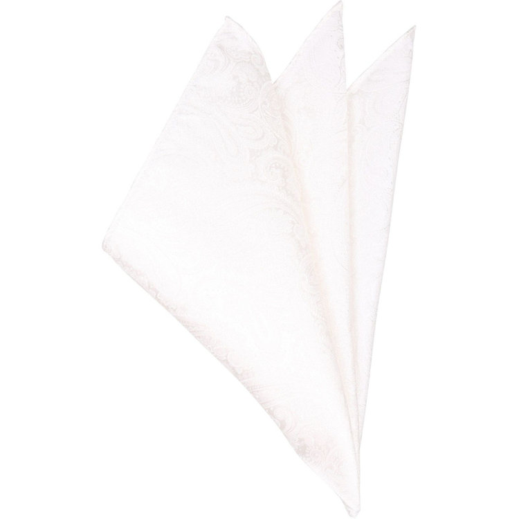 ソノタ（KONAKA用） シルクポケットチーフ/ホワイト×ペイズリー ホワイト系(白)