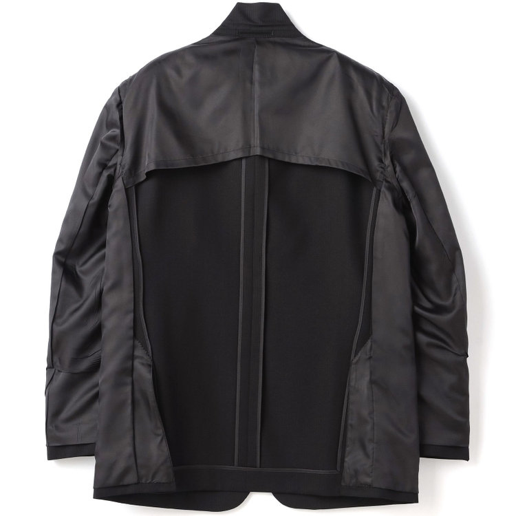 ＫＡＮＳＡＩＭＡＮ 【KANSAIMAN collection Style authentic】【秋冬】スペアパンツ付き/2釦シングルスーツ ショートタック/ブラック×シャドーストライプ/RAIN SUIT 黒
