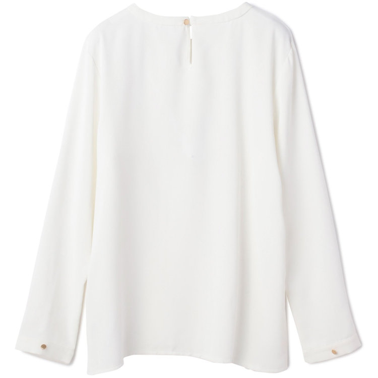 ＥＮＧＬＩＳＨ ＧＩＲＬ 【english girl by J.P./9分袖】ラウンドネックピンタックブラウス/ホワイト 白