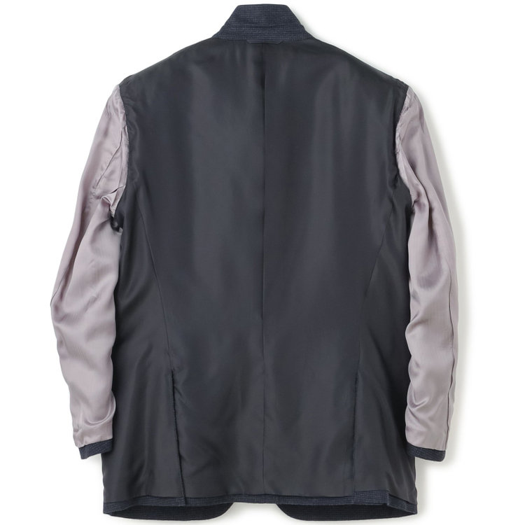 ドナートヴィンチ 【Donato Vinci Italy】【秋冬】ウール2釦シングルジャケット/ネイビー&ブラック×ハウンドトゥース/本水牛釦/Premium Quality JAPAN BISHU 紺濃色