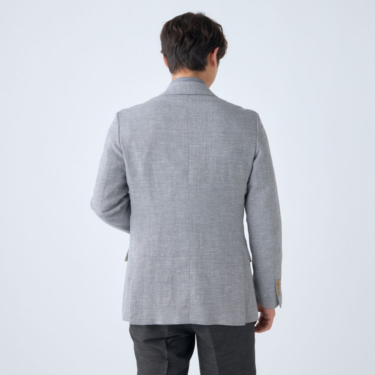 スタンリーブラッカ 【stanley blacker new york】【春夏】リネンブレンド2釦シングルジャケット/グレー グレー淡色