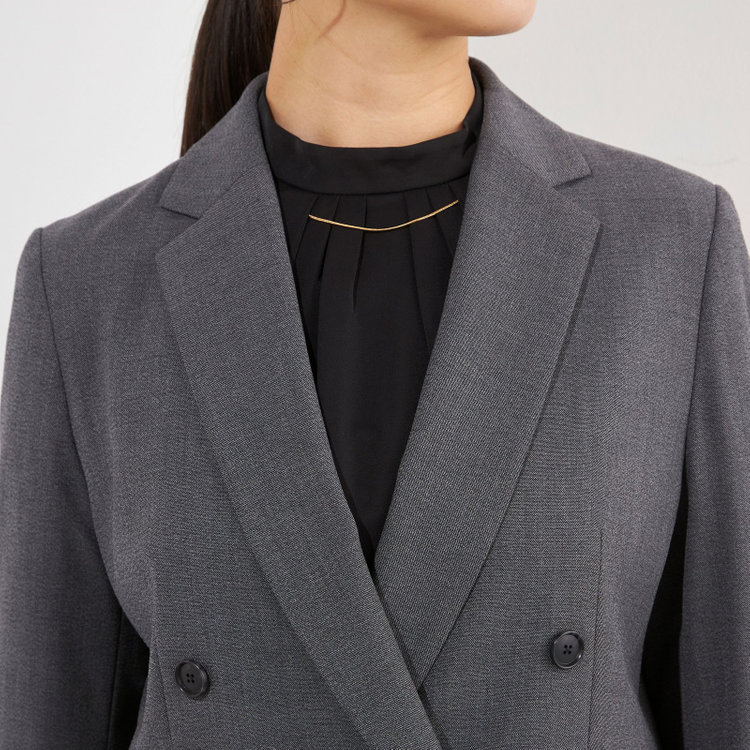 ナチュラル　ビューティー 【NATURAL BEAUTY】【年間】4釦1掛けダブルジャケット/グレー グレー濃色