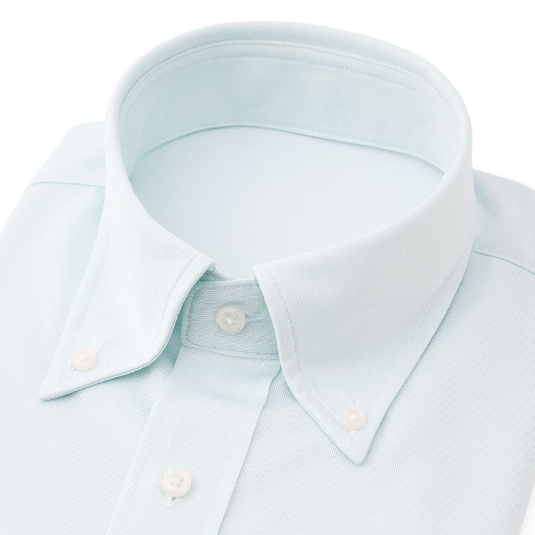 ＪＰコンフォート ネイビー 【軽涼】【JOHN PEARSE comfort navy】ボタンダウンカラーワイシャツ/グリーン×ドビー/ULTRA LIGHT SPEC/ULTRA MOVE「ニット素材」「ノーアイロン」「ストレッチ」「高通気性」 緑淡色