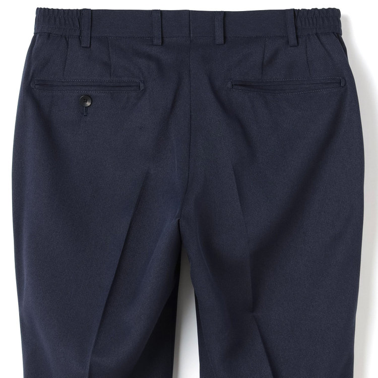 ＪＰ コンフォート 【JOHN PEARSE comfort】【年間】2釦シングルスリーピーススーツ ショートタック/ネイビー/ウエストシャーリング仕様/ULTRA MOVE/※裾上げ必要 青濃色